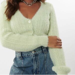 Garage Soft and Fuzzy cardigan in Light Green size L